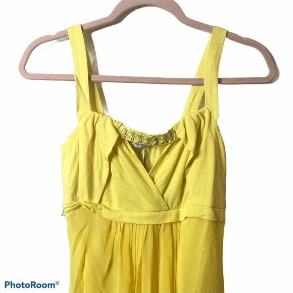 Lucy Paris Yellow Cut Out Mini Dress Sheer Overlay - Picture 3 of 10